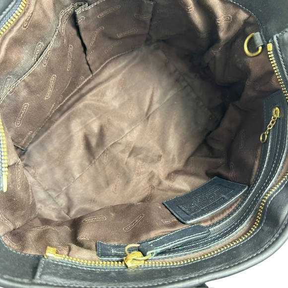 Genuine COACH Black Leather Legacy Hamptons West Market Tote Bag - Picture 13 of 16